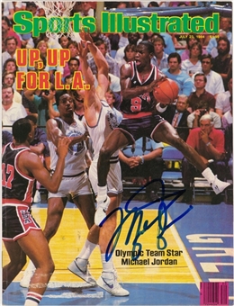 Michael Jordan Signed 1984 Sports Illustrated Magazine Dated 7/23/1984 - Jordans First Solo Cover (Beckett)